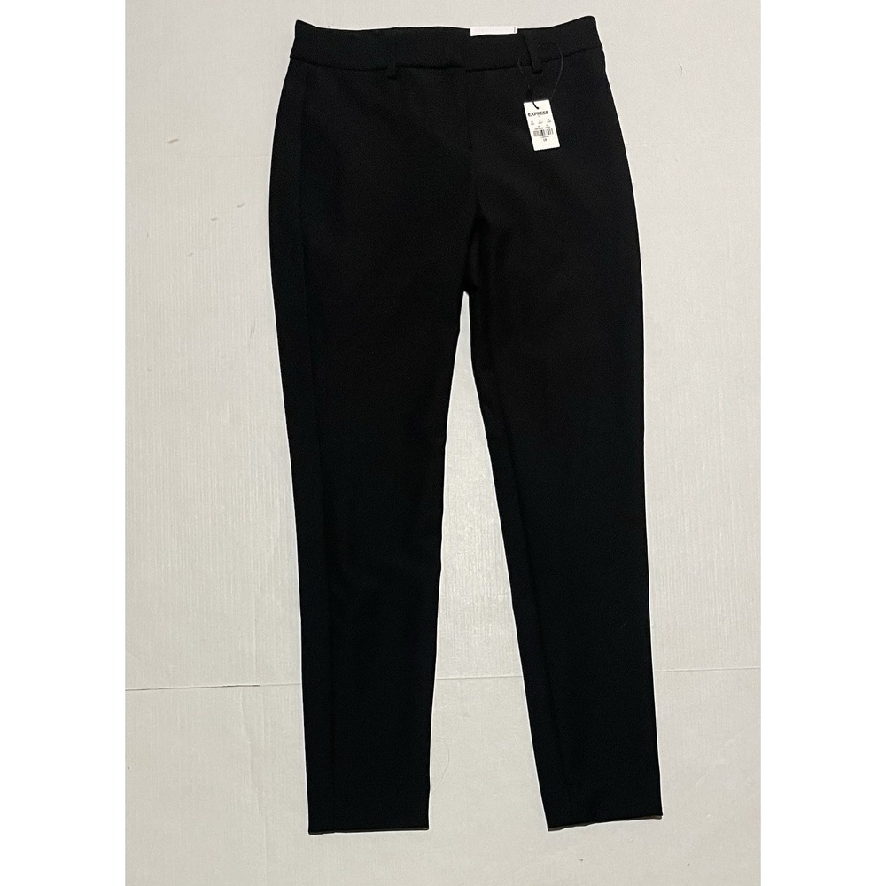 NWT Express Pants Stretch Black Skinny Mid Rise Women's Size 2R X 28 Dress Nylon